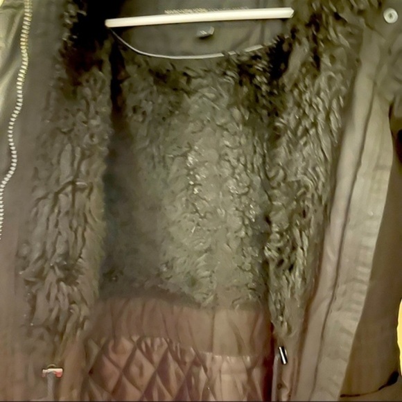 Marc New York black long faux fur jacket hood womens size XS - Picture 11 of 13